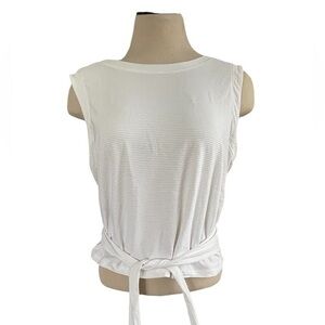 CALIA Crop Wrap & Tie‎ Yoga Performance Tank Top White  Bodybreeze LARGE